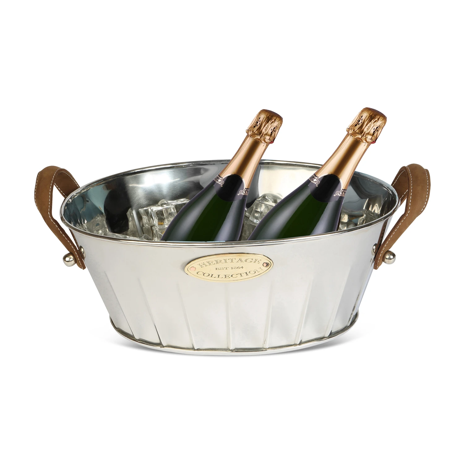 Heritage Champagnekoeler Met Leren Handvat 3 Heritage Champagnekoeler Met Leren Handvat