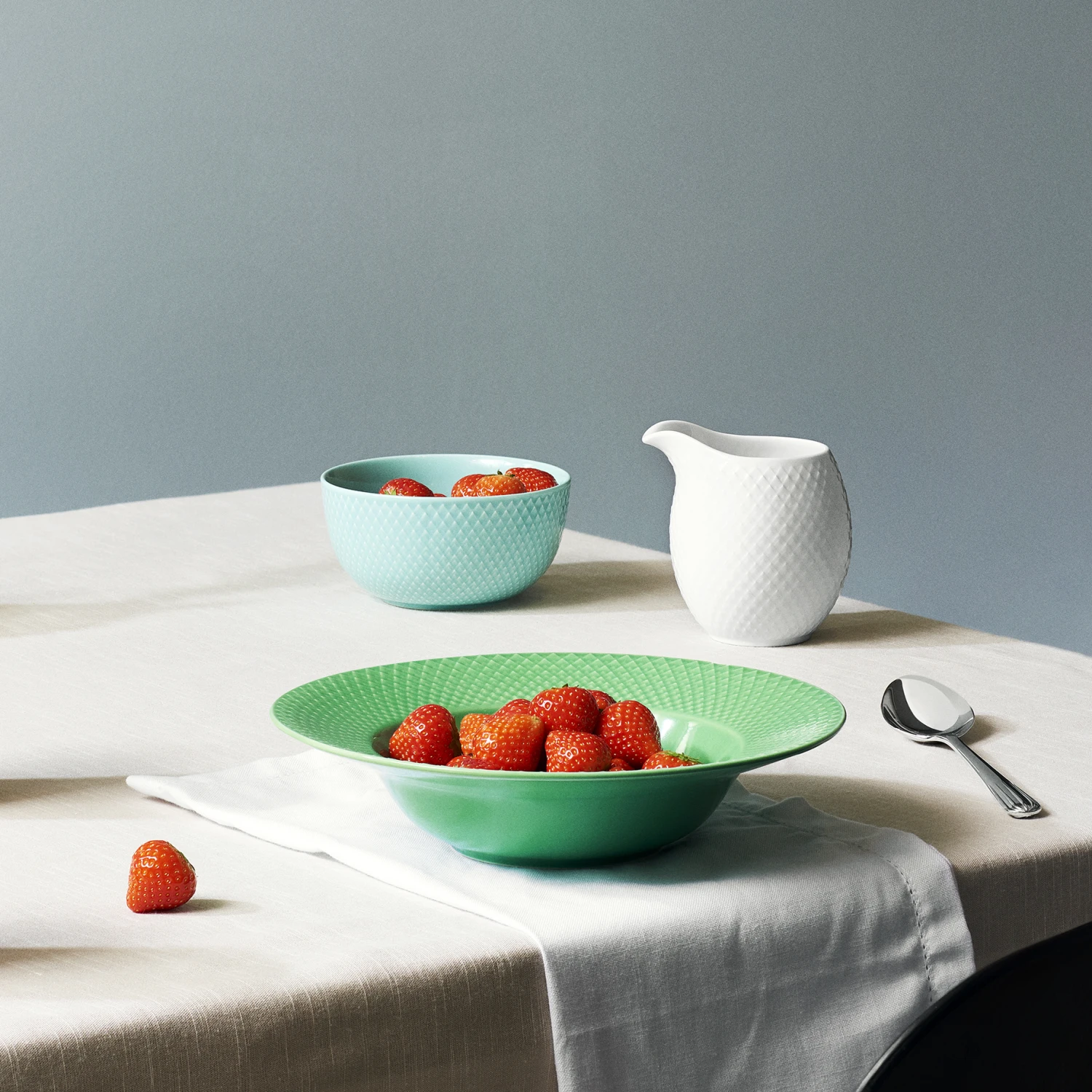 Lyngby Porcelæn Rhombe Diep Bord Groen 5 Lyngby Porcelæn Rhombe Diep Bord Groen - Afbeelding 3