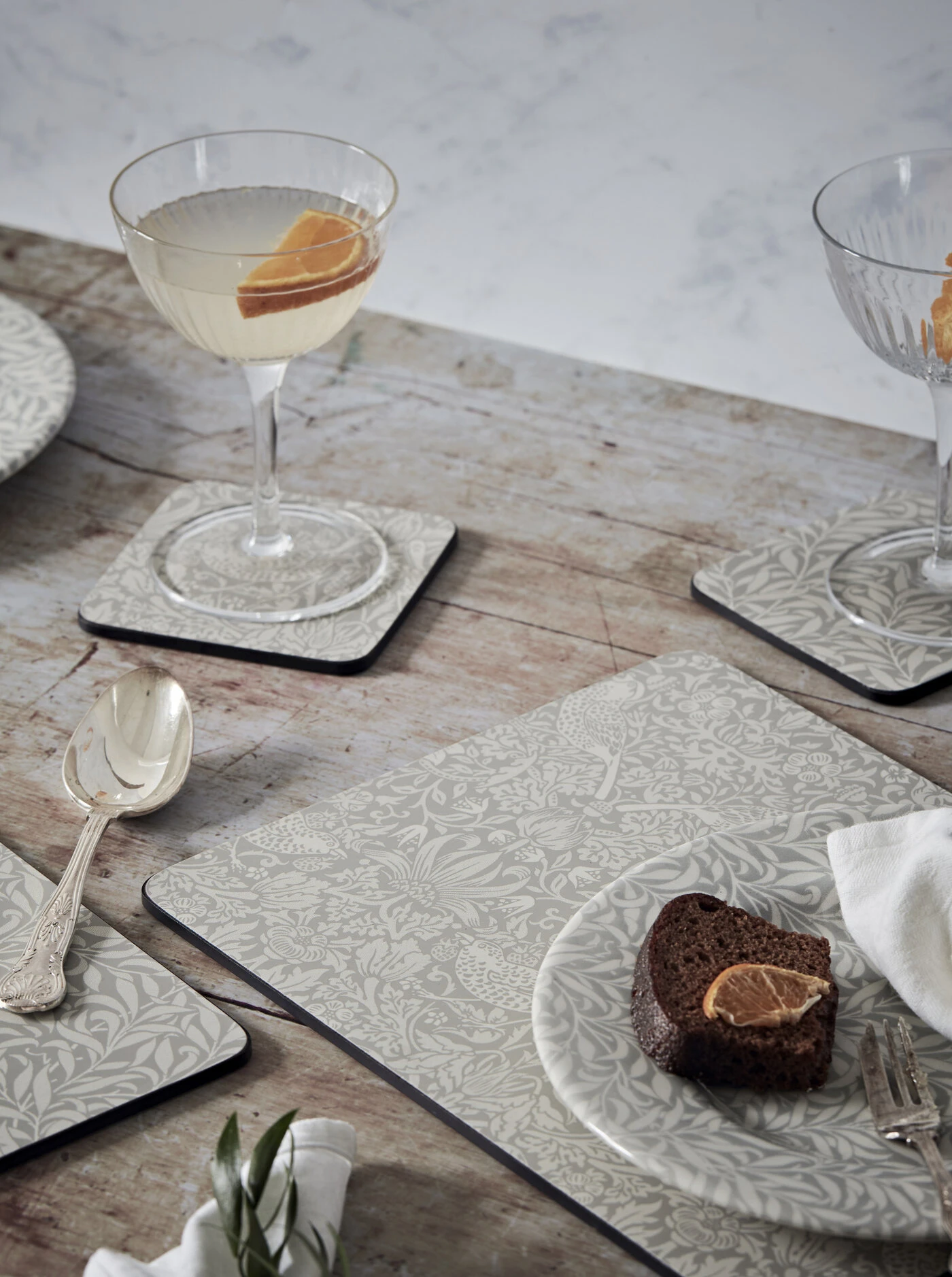 Strawberry Thief Glazen Onderzetter 6-pack 4 Strawberry Thief Glazen Onderzetter 6-pack - Afbeelding 2