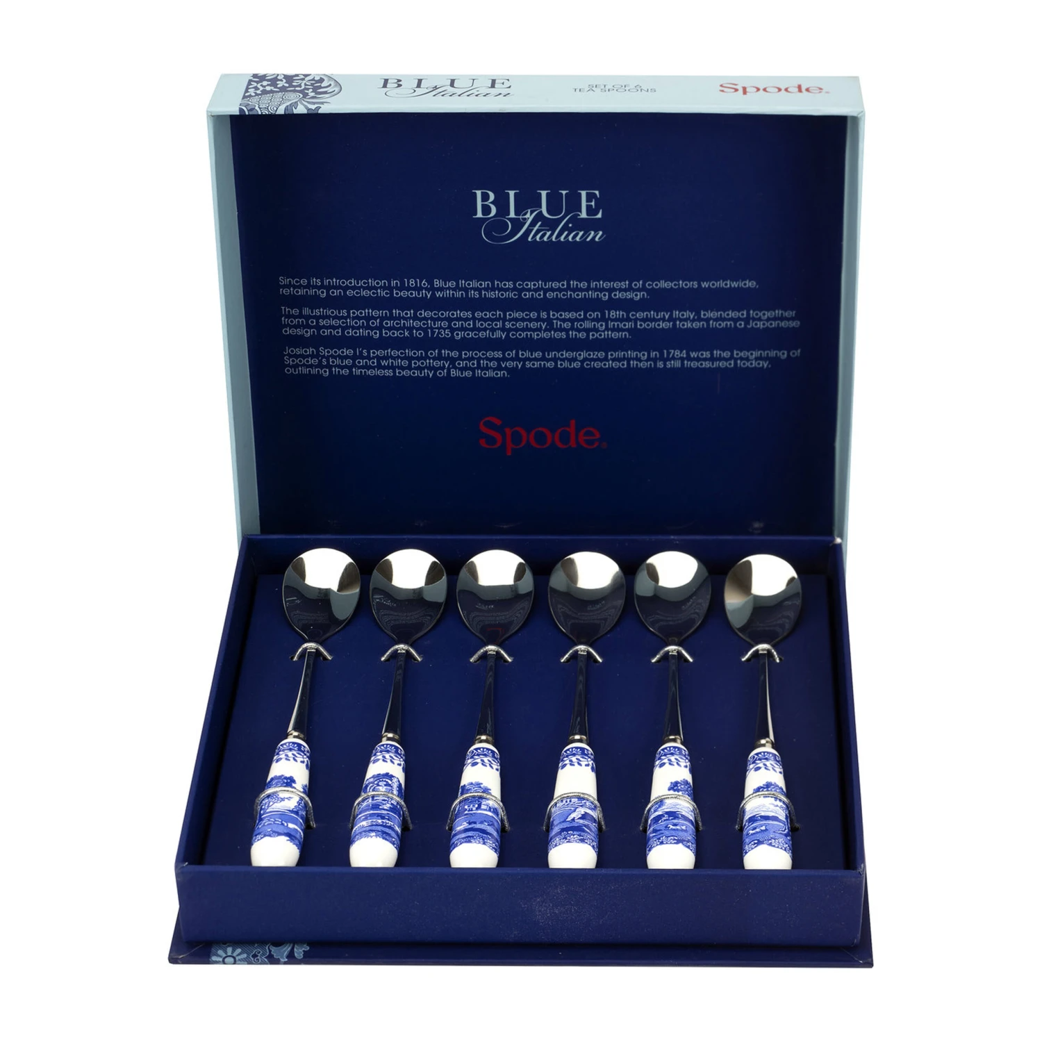 Spode Blue Italian Theelepel 6-pack 4 Spode Blue Italian Theelepel 6-pack - Afbeelding 2